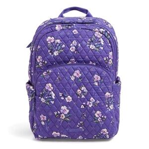 Vera Bradley purple wild roses quilted mini backpack